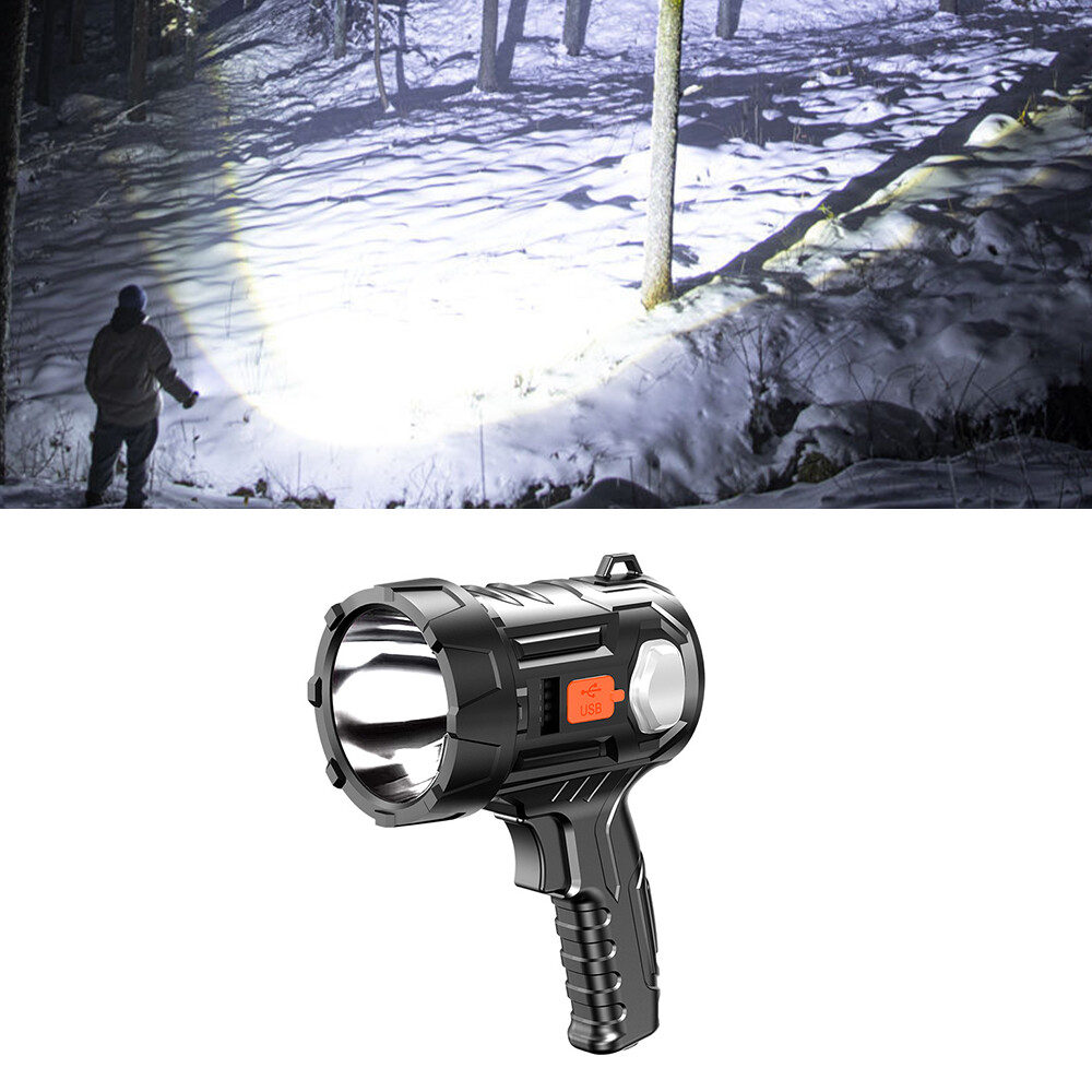 Super Bright LED Searchlight 300000Lm Spotlight Handheld Flashlight Solar/USB US