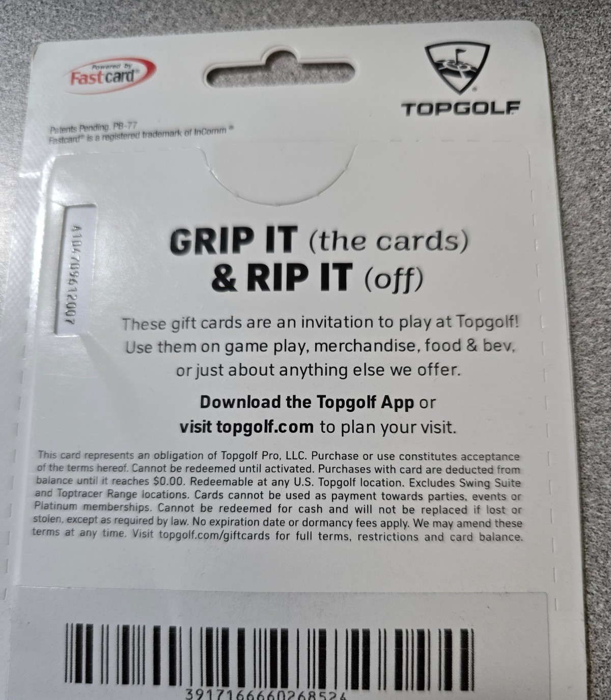 $100 TopGolf Gift Card 2 cards both 50 dollars ea