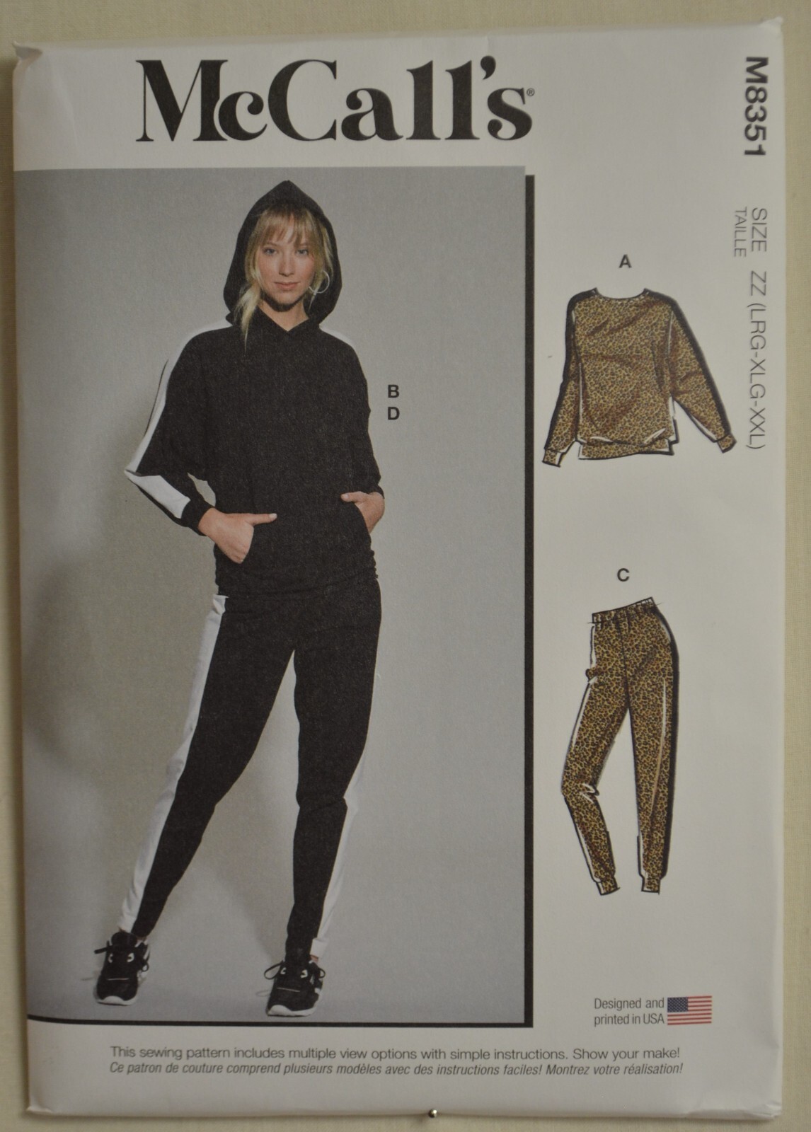 McCalls - 8351 - Misses'  Lounge Pants, Top and Hoodie