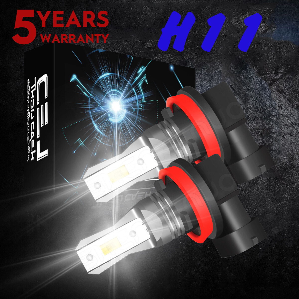 2 6000K Bright LED Headlight Bulbs for Can-Am Commander Max 1000R EFI 2021–2023