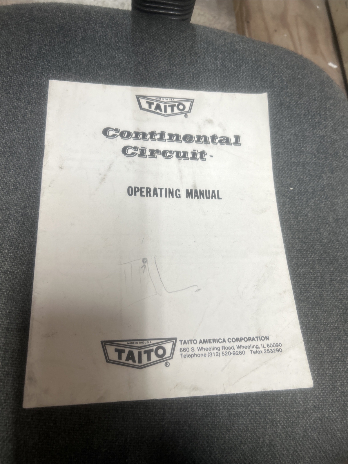 Taito CONTINENTAL CIRCUIT OPERATING Manual- good used original