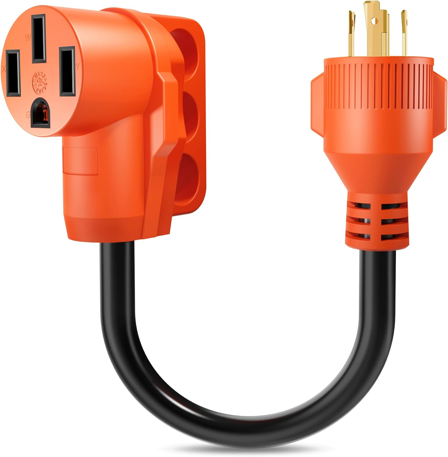 30 Amp to 50 Amp RV Generator Adapter Cord 4 Prong NEMA L14-30P Locking Male Plu