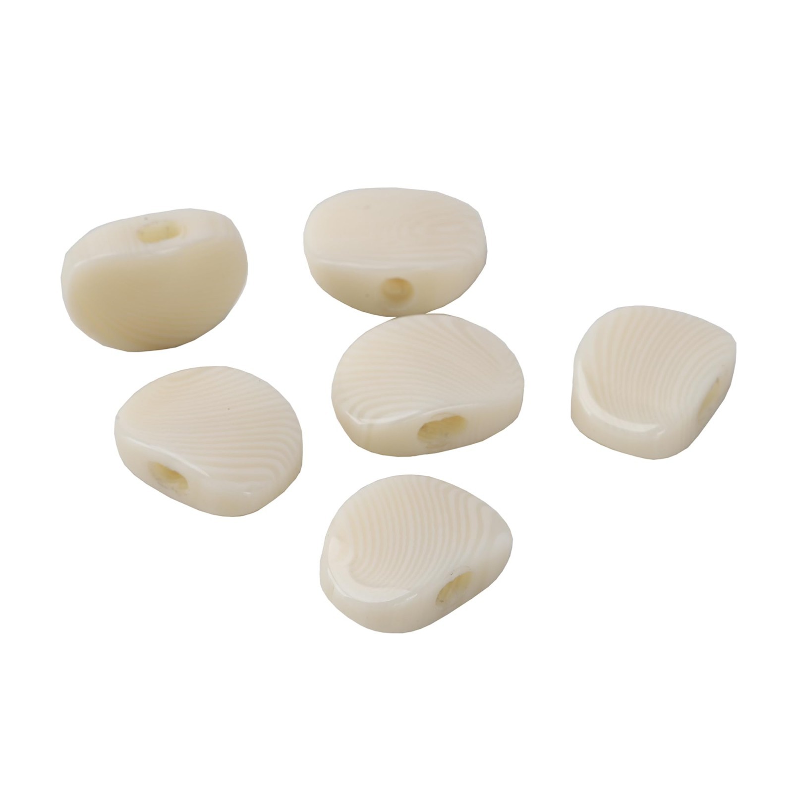 Vintage Guitar Tuner Knobs Set of 6 - Grained Ivoroid Replacement Buttons