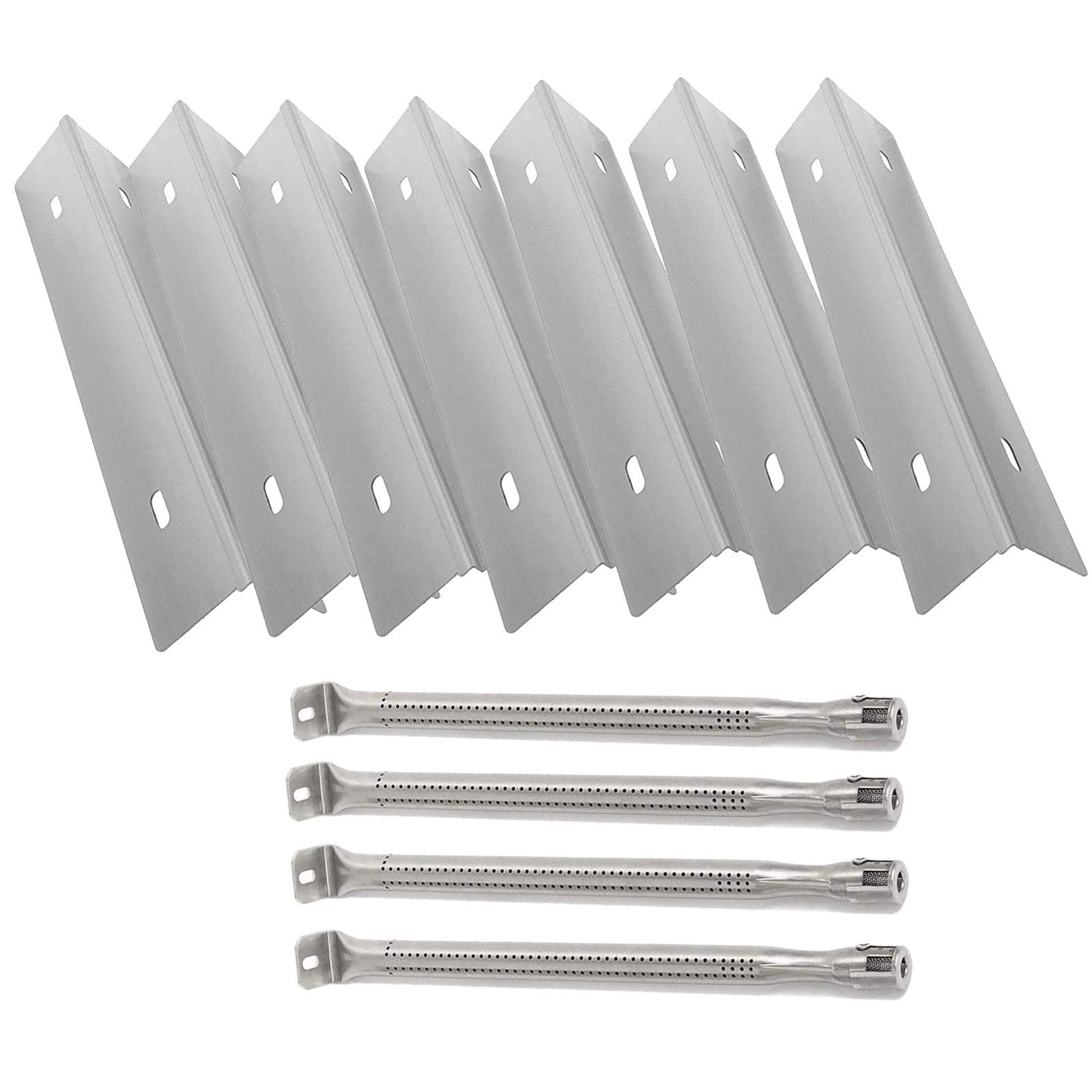 Stainless Steel 7-Pack Heat Plates and 4-Pack Burner BBQ Replacement Part Kit...