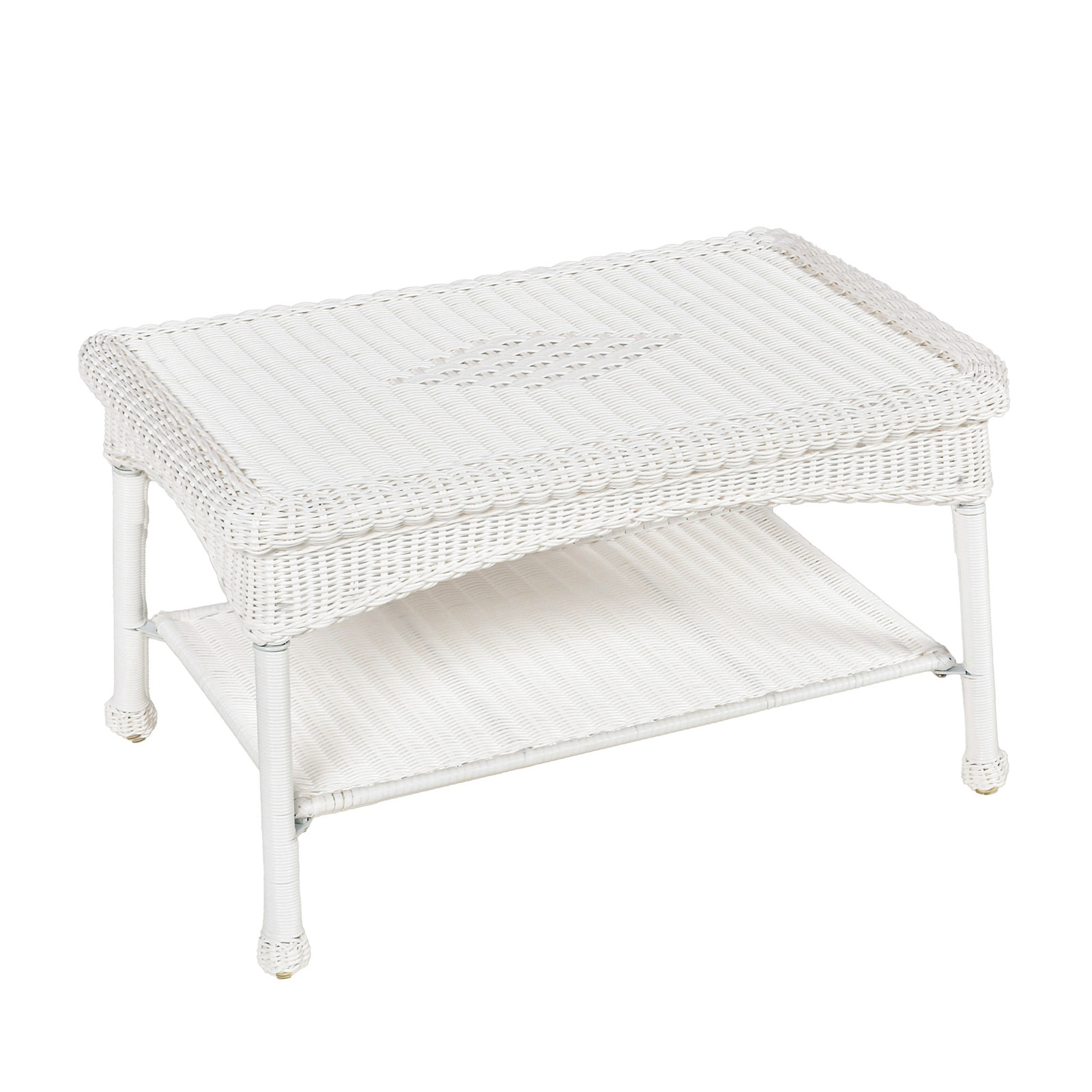 White Wicker Patio Furniture Coffee Table