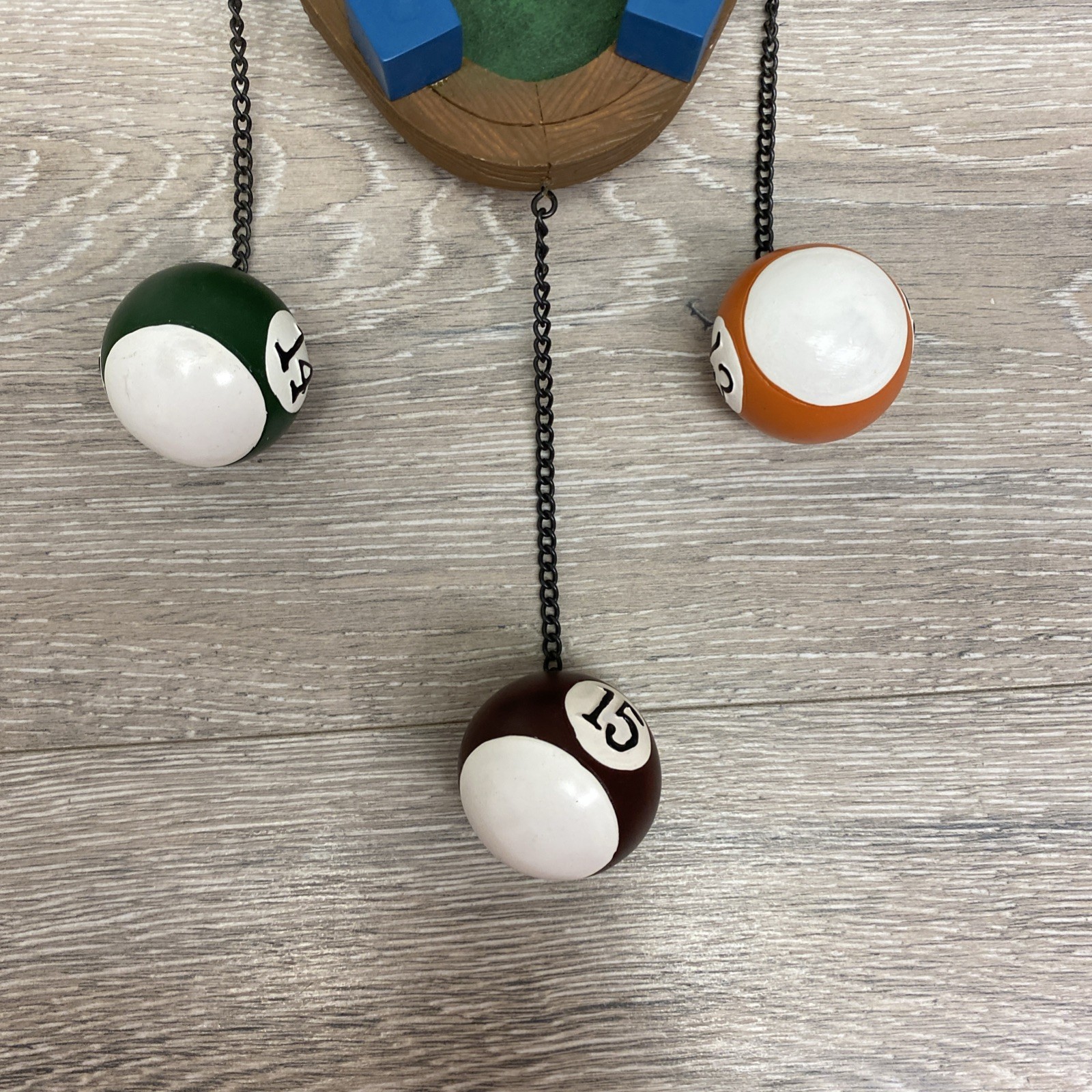 Billiards Wall Clock Pool Balls Triangle Man Cave Accent Table Game Room