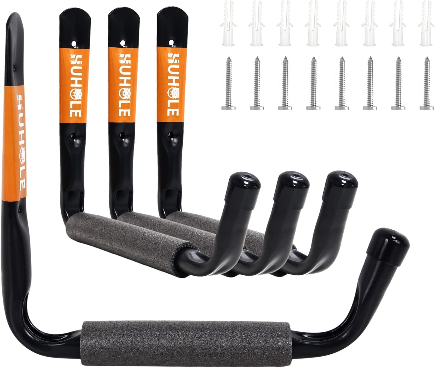 Ladder Hooks for Garage Wall, Wall Mount Ladder Brackets with 9.8" Jumbo Arm, Ut