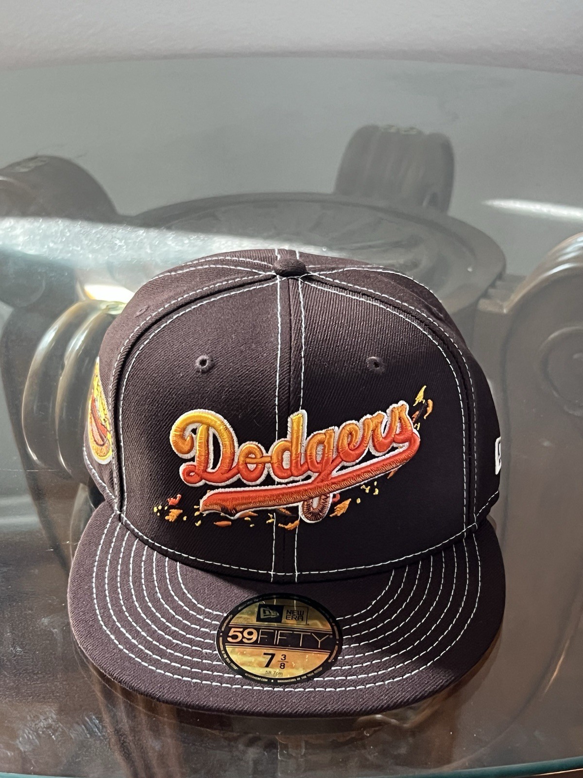 LA Dodgers “Fall Foliage” Brown Fitted Hat Dodger Stadium 50th Anniversary 7 3/8