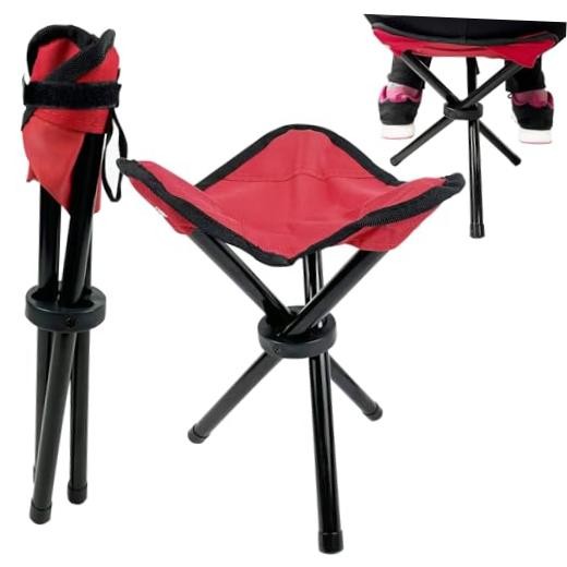 Folding Camping Stool Portable Outdoor Chair Use Height Height 11.02 Inch Red