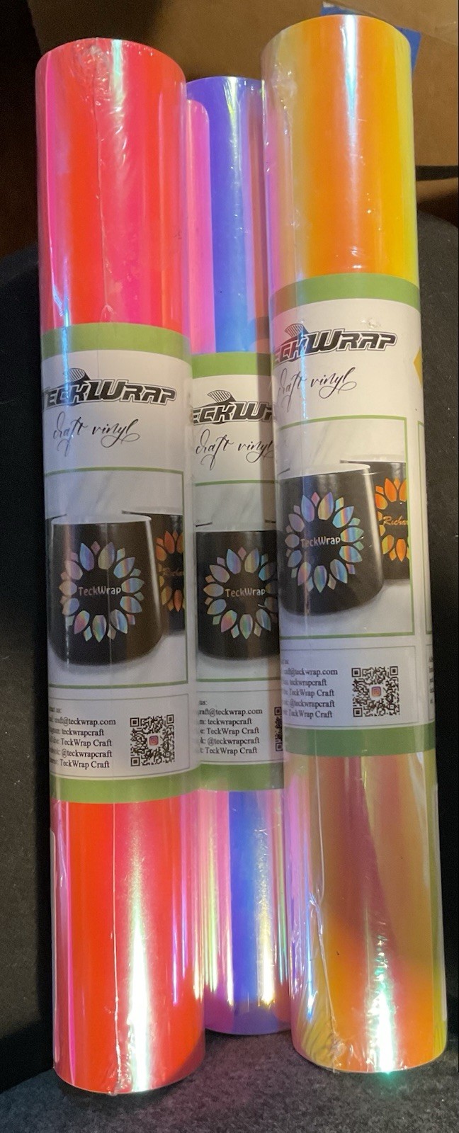 Teckwrap Craft Vinyl Bundle 1ft X 5ft - 3 Rolls New/sealed