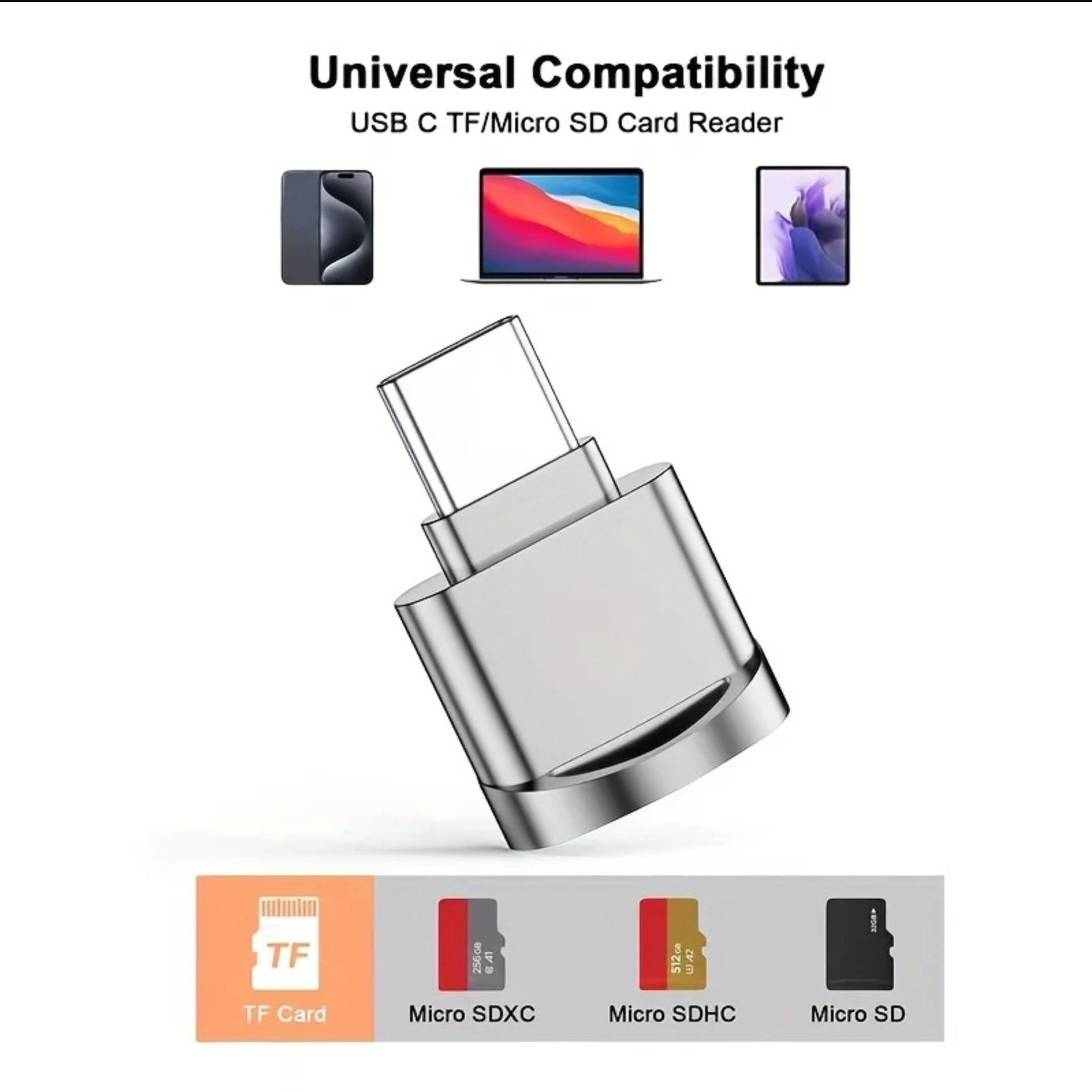 2-Pack Type C Micro SD Card Reader OTG USB C Adapter for iPhone 15/16Pro MacBook