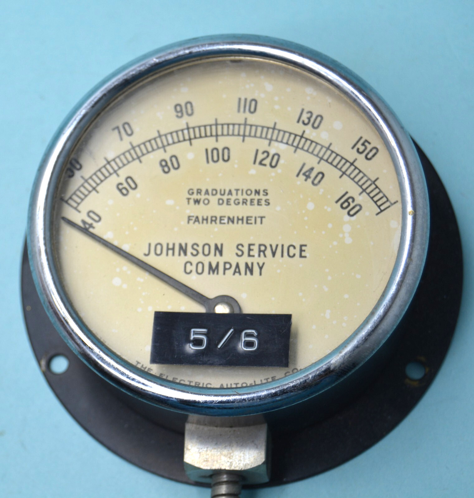 Electric Auto-Lite large round temperature gauge STEAMPUNK NONfunctional