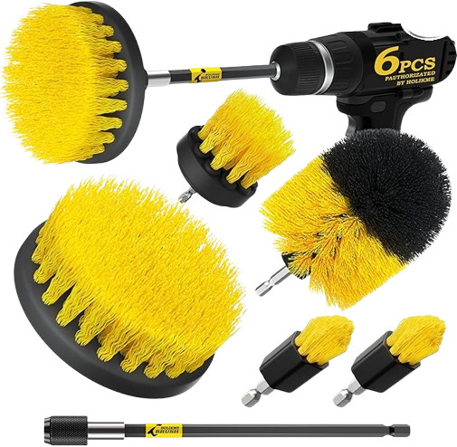 Holikme 6Pack Drill Brush Power Scrubber Cleaning Brush Extended Long Attachment