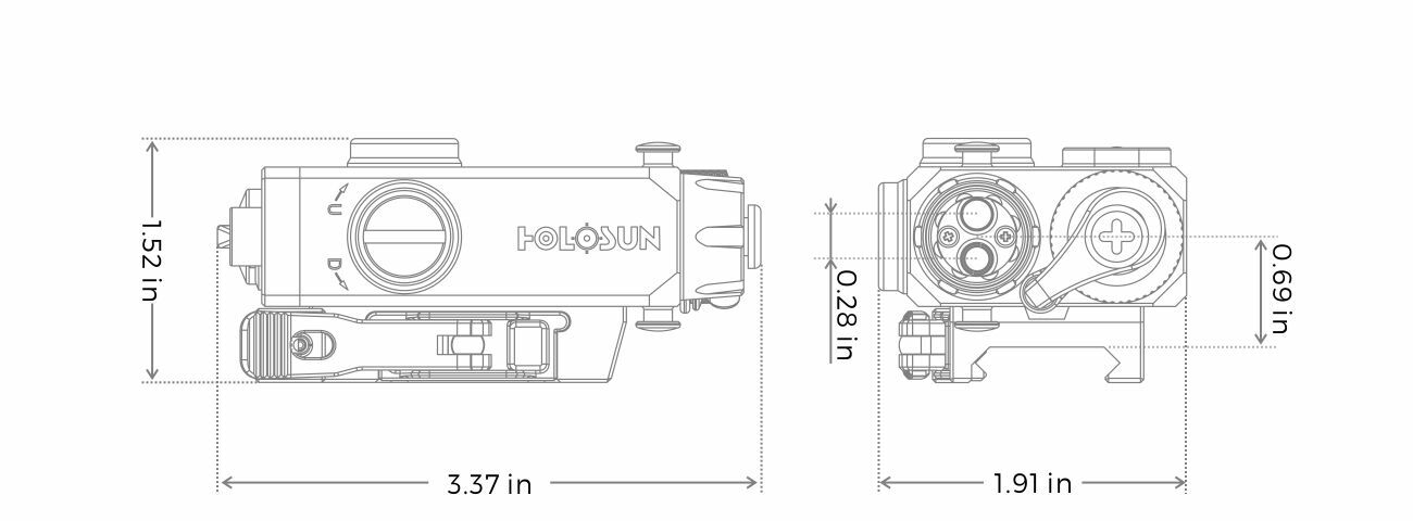 Holosun LS221G Co-axial Green & IR Laser Pointer