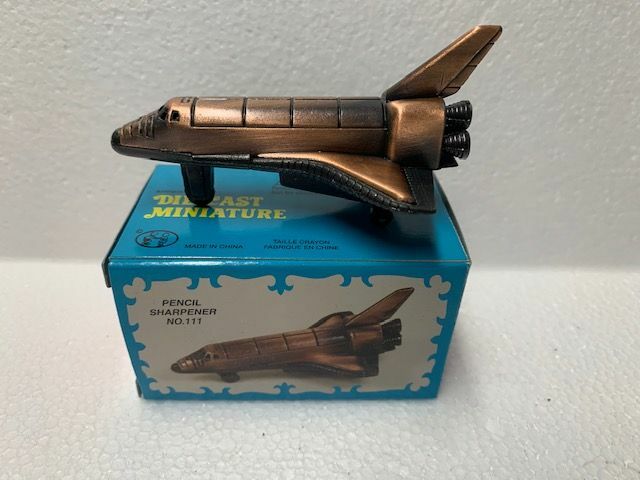 SPACE SHUTTLE BRONZE DIE CAST METAL COLLECTIBLE PENCIL SHARPENER NEW / BOX
