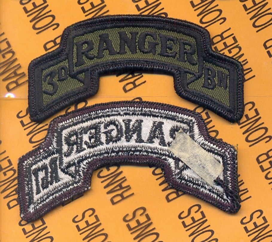 3rd Bn 75th Infantry Airborne RANGER Regt 1984 OD Green Black scroll patch m/e