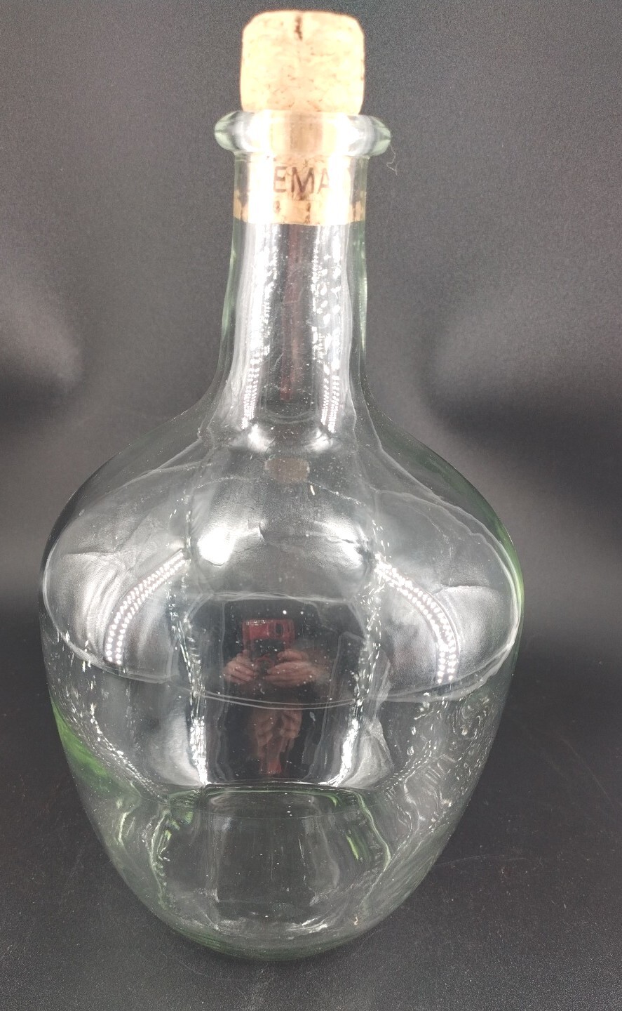 Clear Glass Bottle With Cork Stopper New 10" Tall