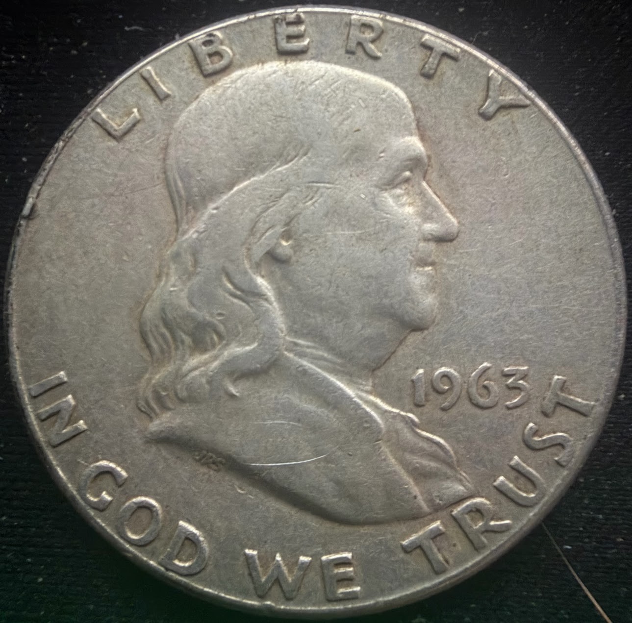 Franklin Half Dollar 1963 P Philadelphia 50C Business Strike 90% Silver AU #R28