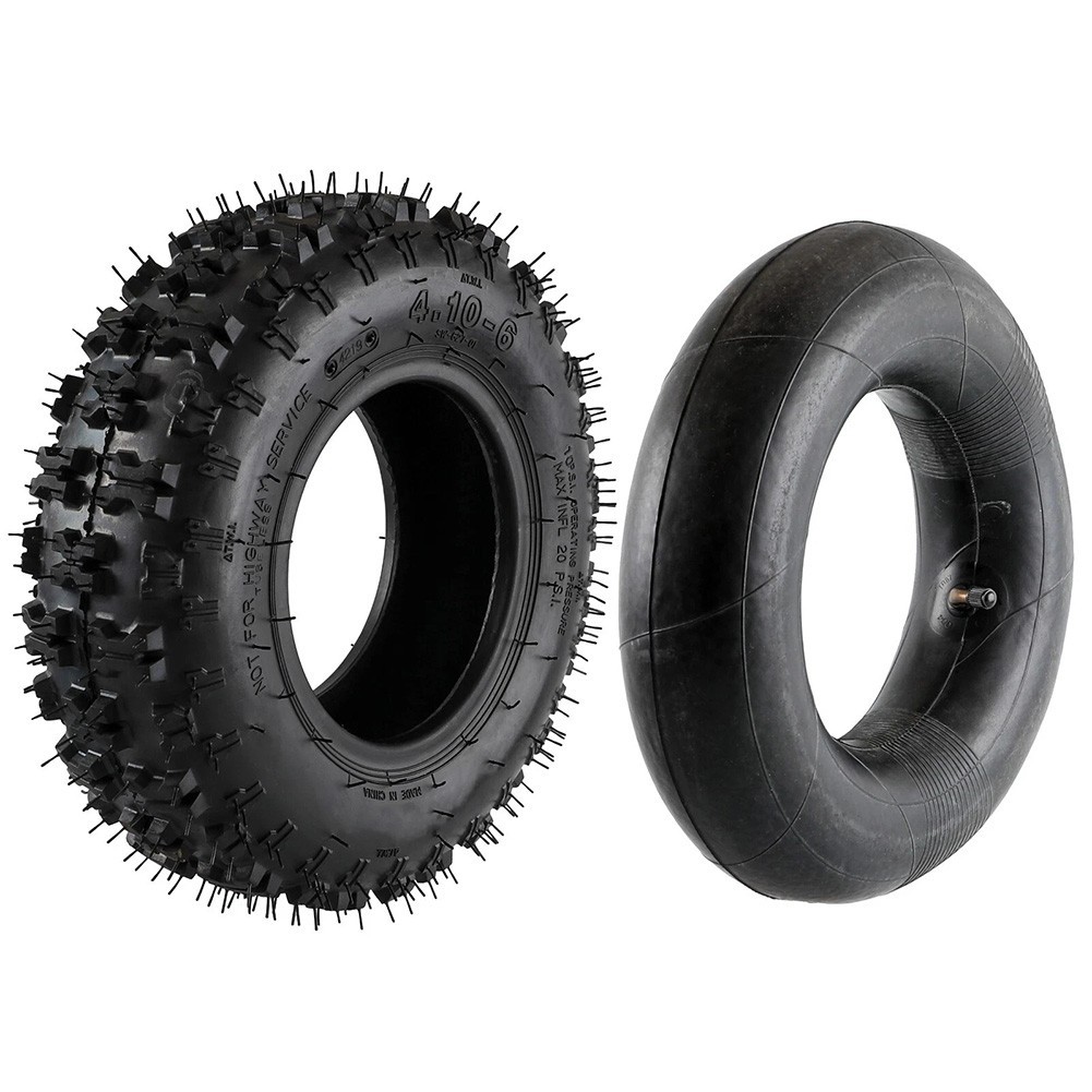 4 10x6 Tire and Tube Set for Lawn Mower Hand Truck Go Kart and For ATV