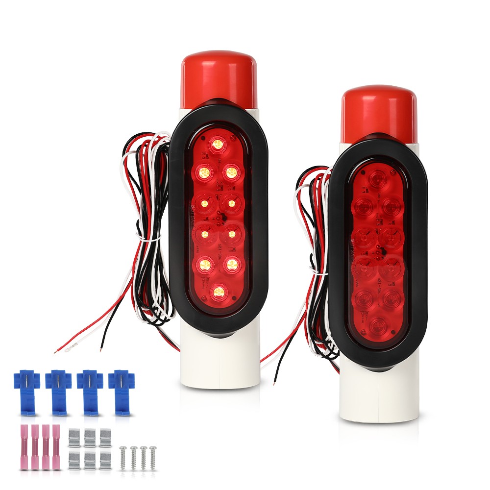 Fits Submersible DOT EZ Instal Boat Trailer Guide-on Post Pipe Guide Lights LED