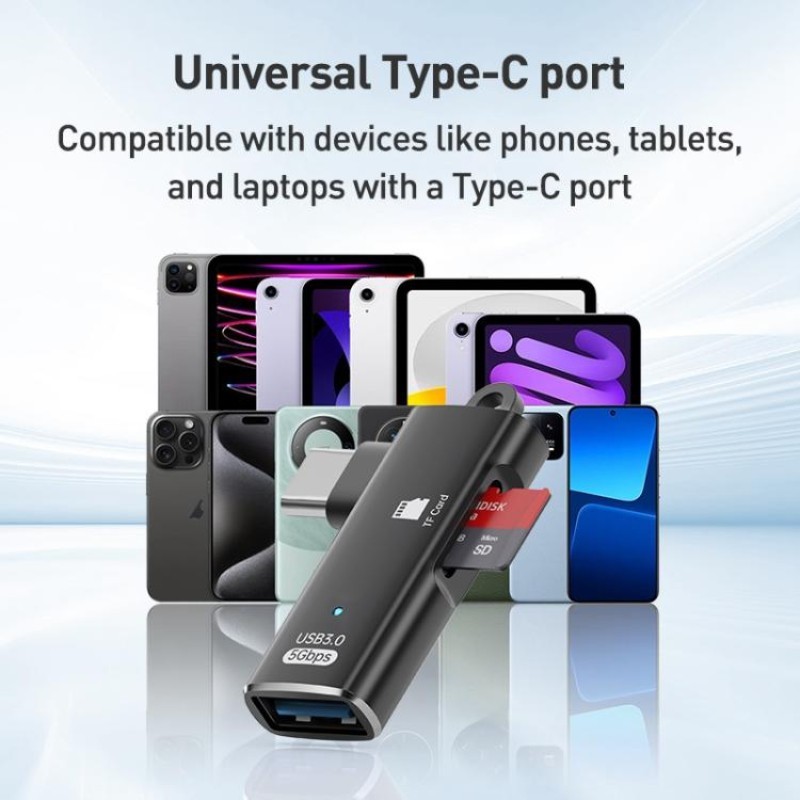2 in 1 Card Reader Type C USB 3.0 TF OTG Smart Memory Adapter Laptop Computer