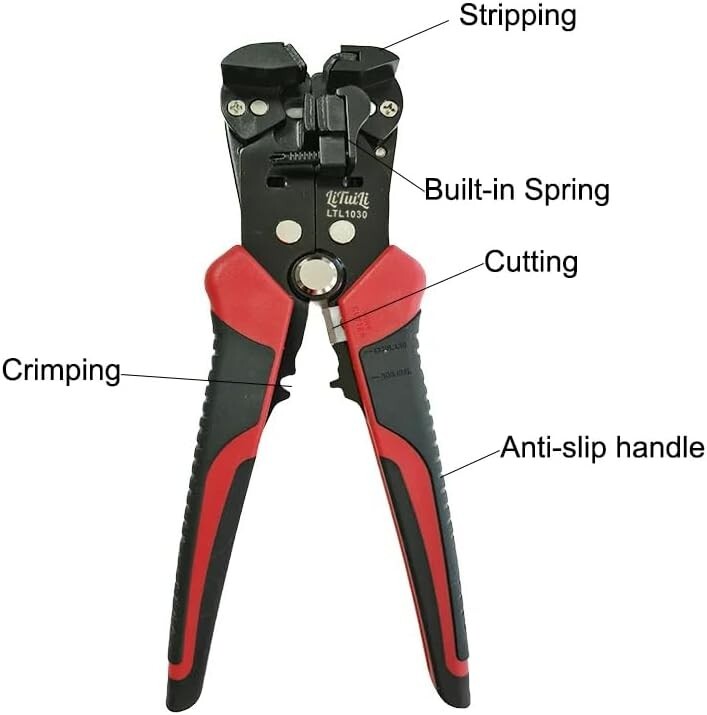 Self Adjusting Insulation Wire Stripper Cutter Crimper Cable Stripping Tools RED