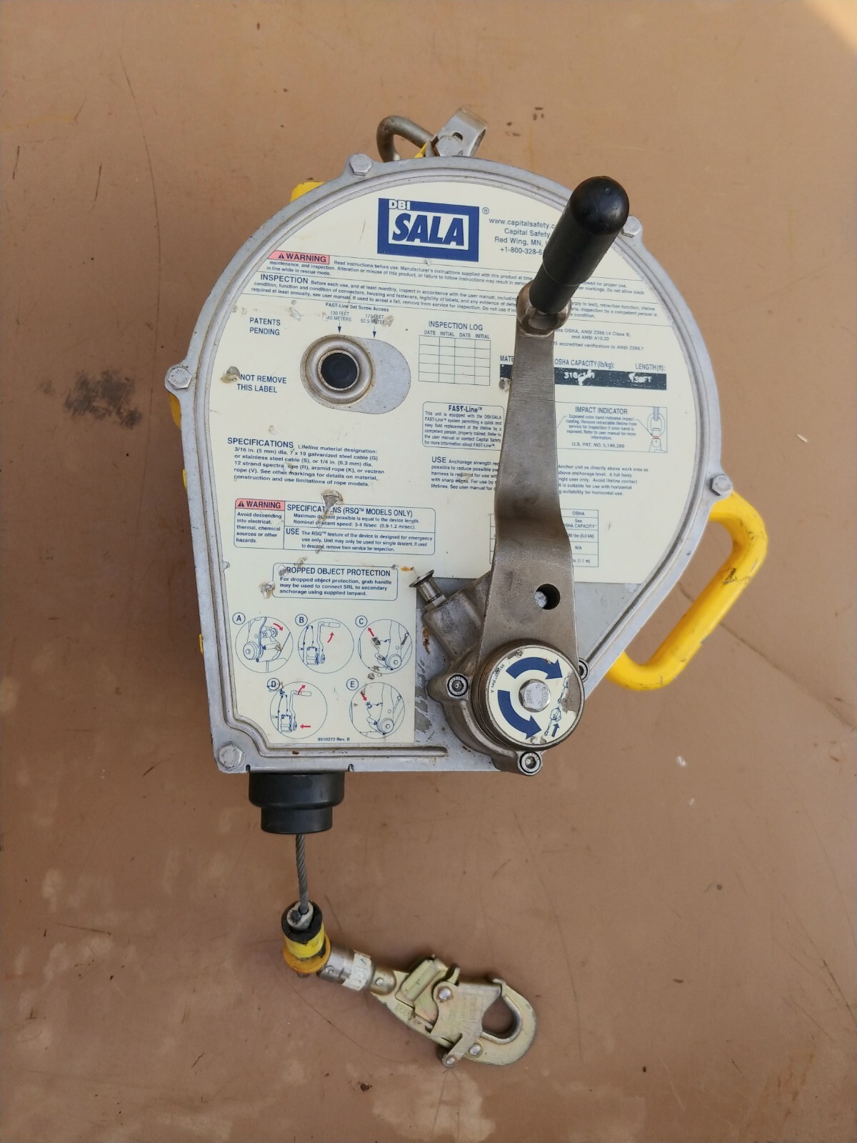 FEB/2015 3M DBI-SALA 3401002 Sealed-Blok 130 ft RSQ Fall Arrest / Descent FPNW
