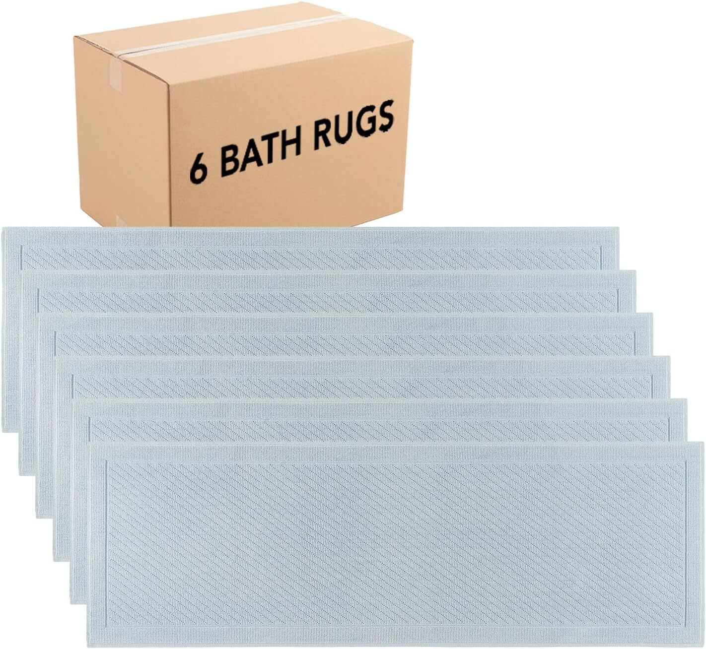 100% Cotton Bathroom Rug High Absorbency Slip Resistant Bath Mat 20x60 in Beige
