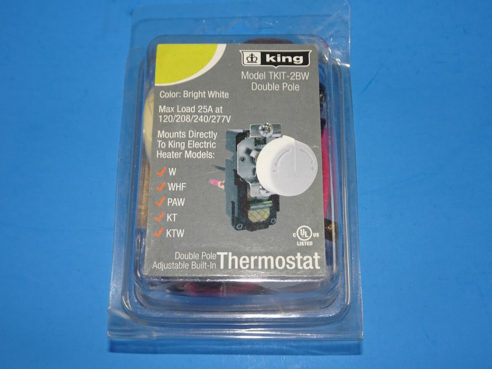 KING ELECTRIC TKIT-2BW Double Pole Built in Thermostat Kit, White S87