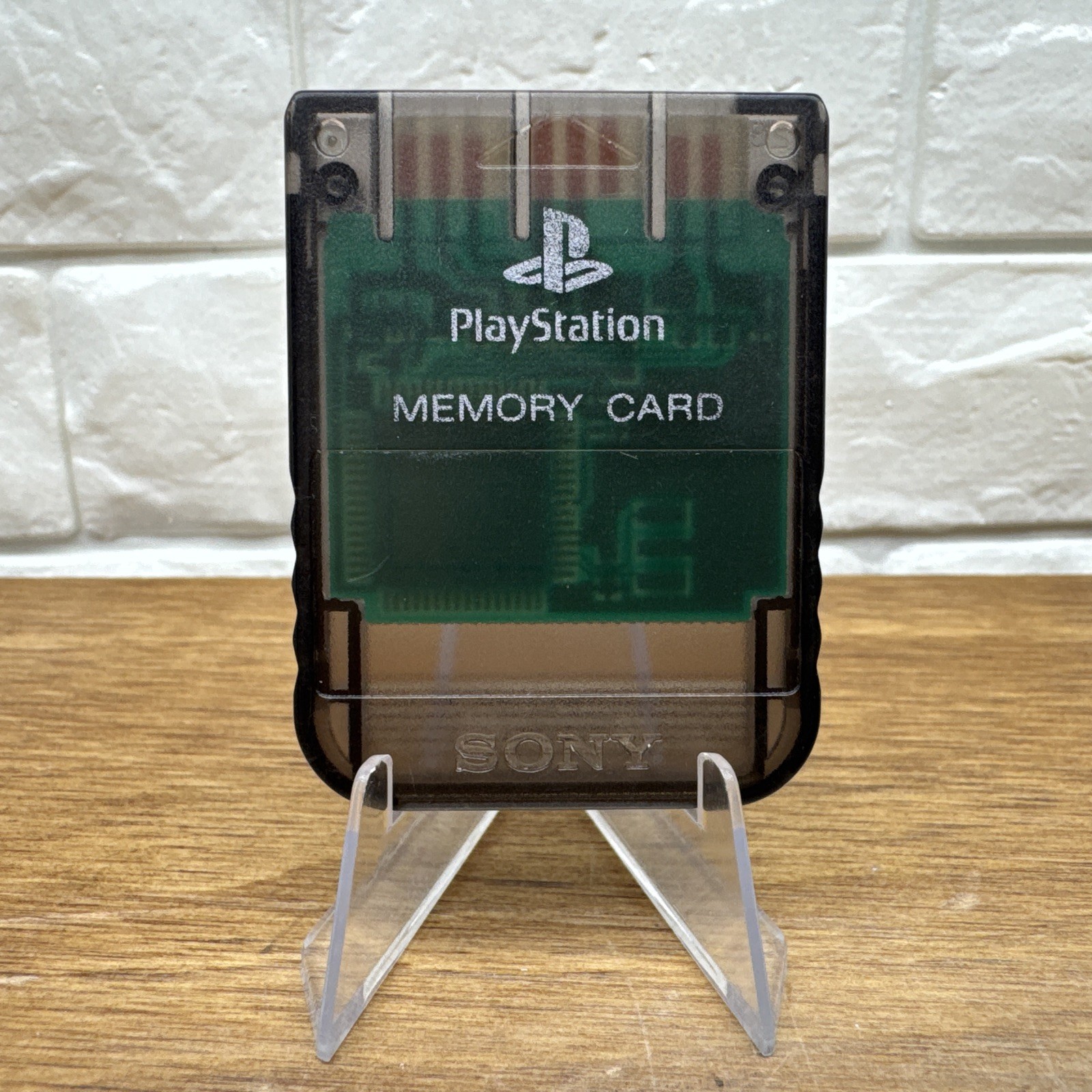 Playstation 1 PS1 Official OEM 15 Block Memory Card SCPH-1020 Clear Black