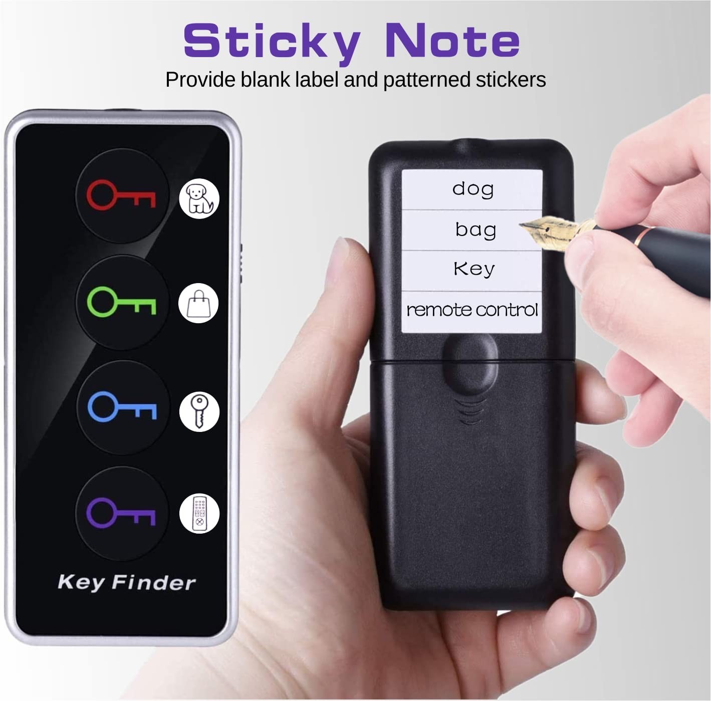RF Key Finder Wireless Item Locator Tracker 4 Tags 131ft Range 80dB