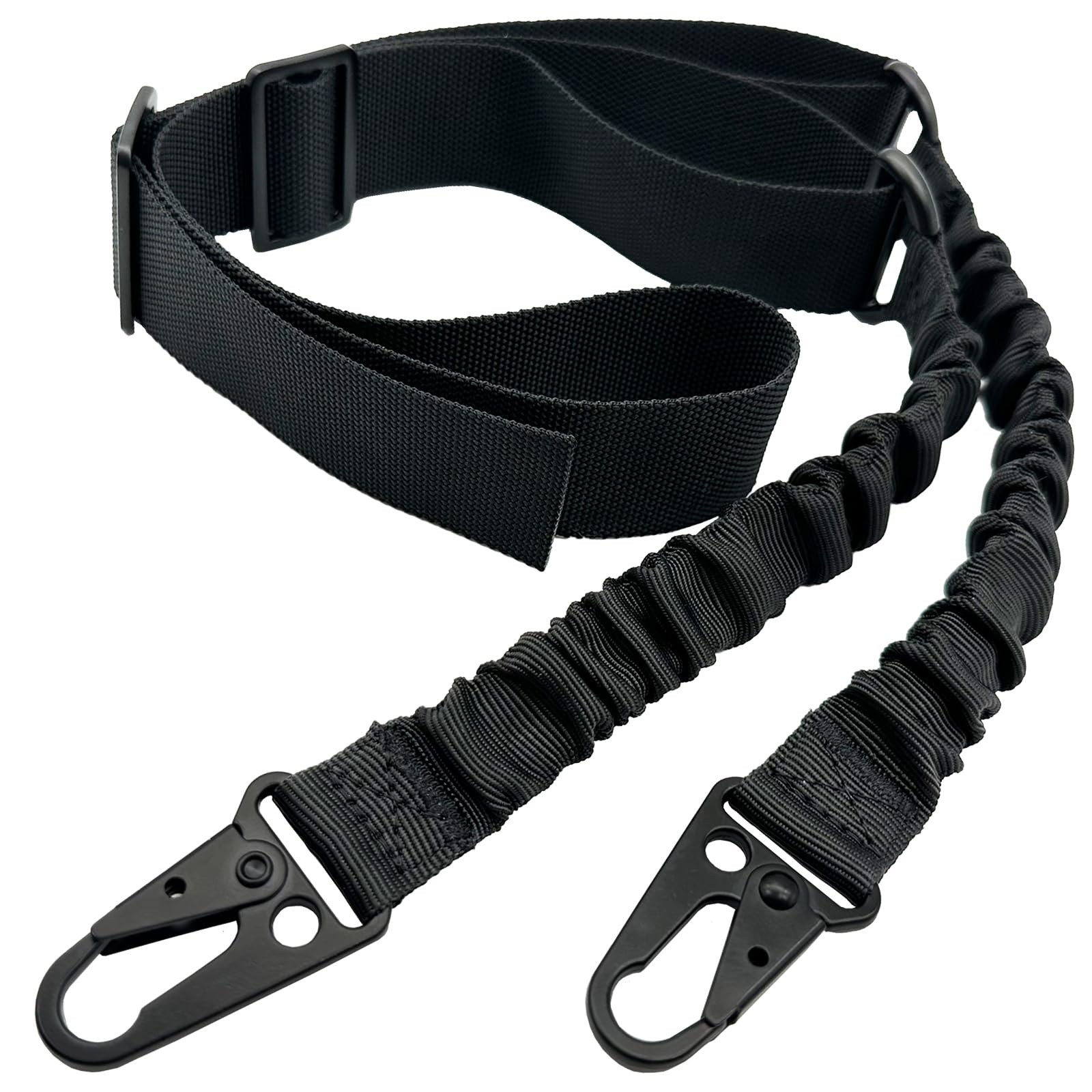 DDOUT 2 Point Rifle Sling with HK Hook, Gun + Hooks, Black