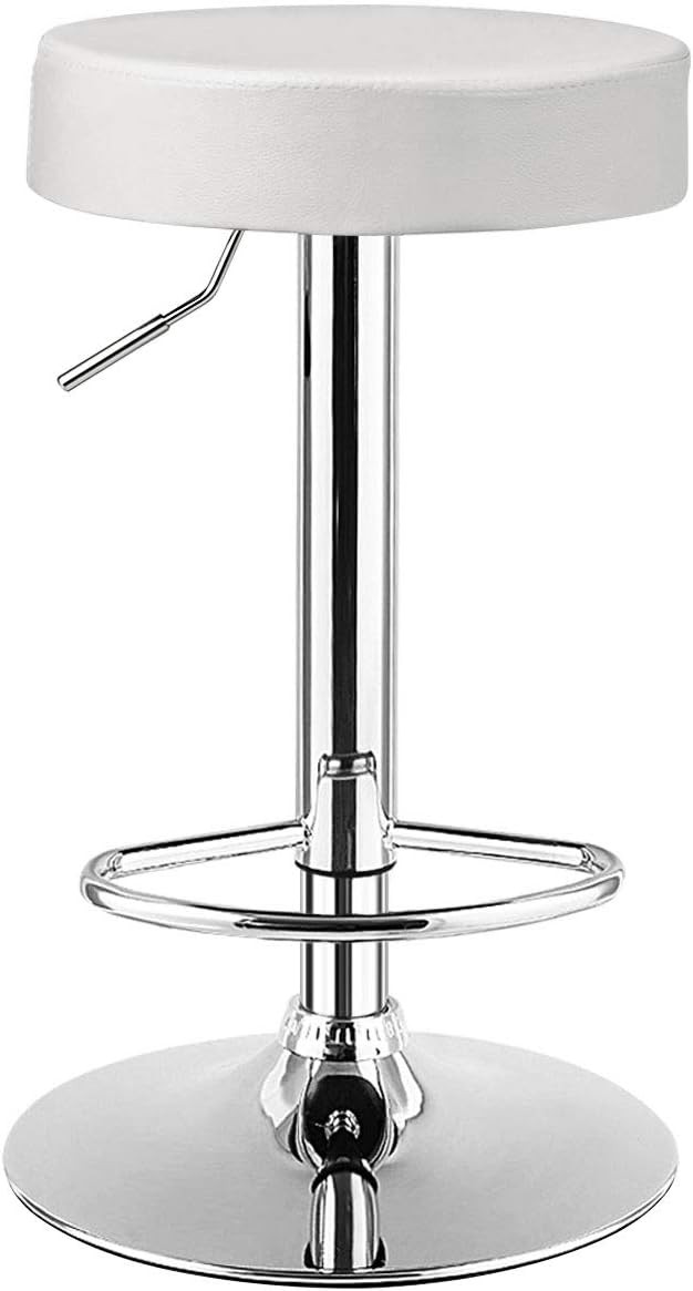 Bar Stool Modern Swivel Backless Round Barstool PU Leather Armless bar Chair W/