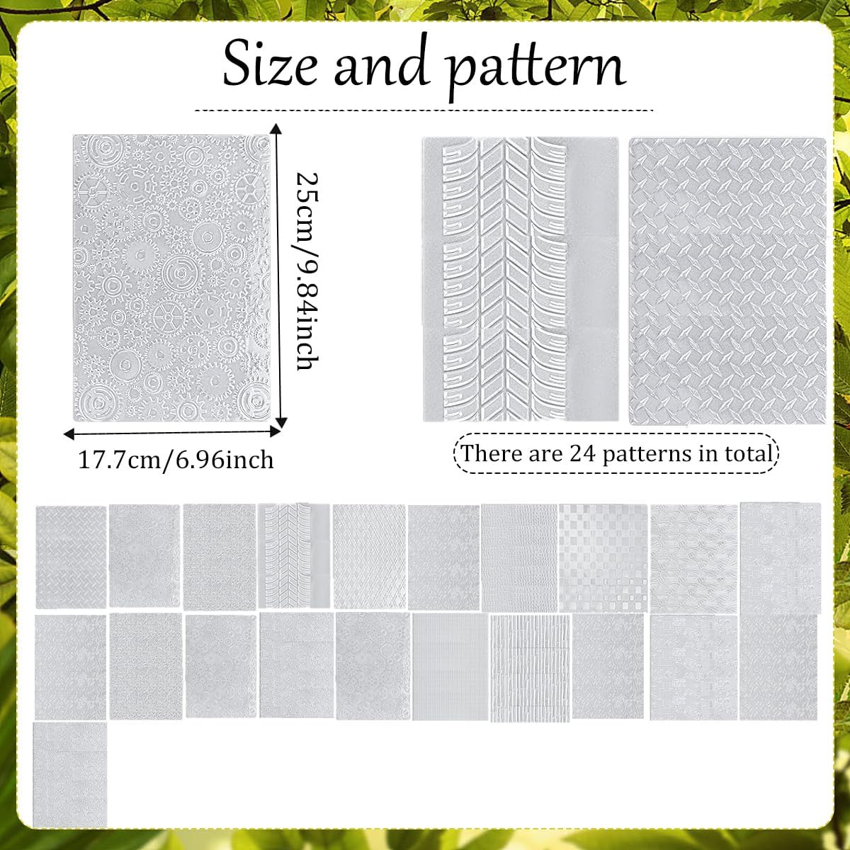 24 Pcs Polymer Clay Texture Sheets Boho Embossing Texture Sheet 17 X 25 Clay Tex