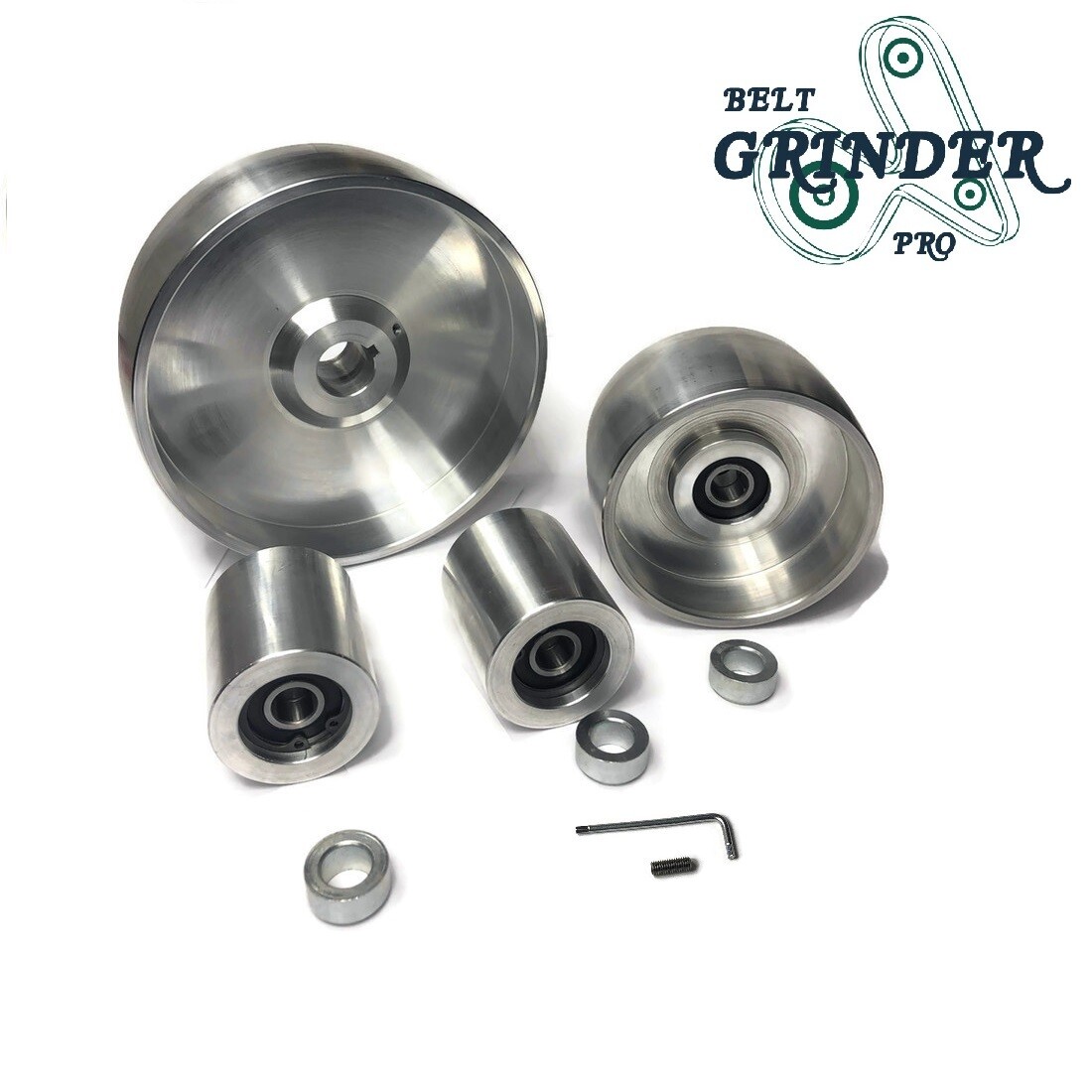 Belt Grinder 2x72 Wheel Set knife Grinder 6" Drive 24 mm Bore 4" Track 2" Idler
