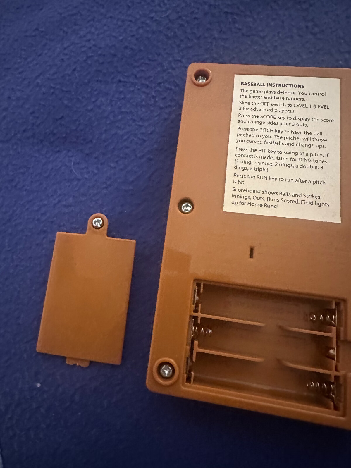 mattel handheld baseball game tested works