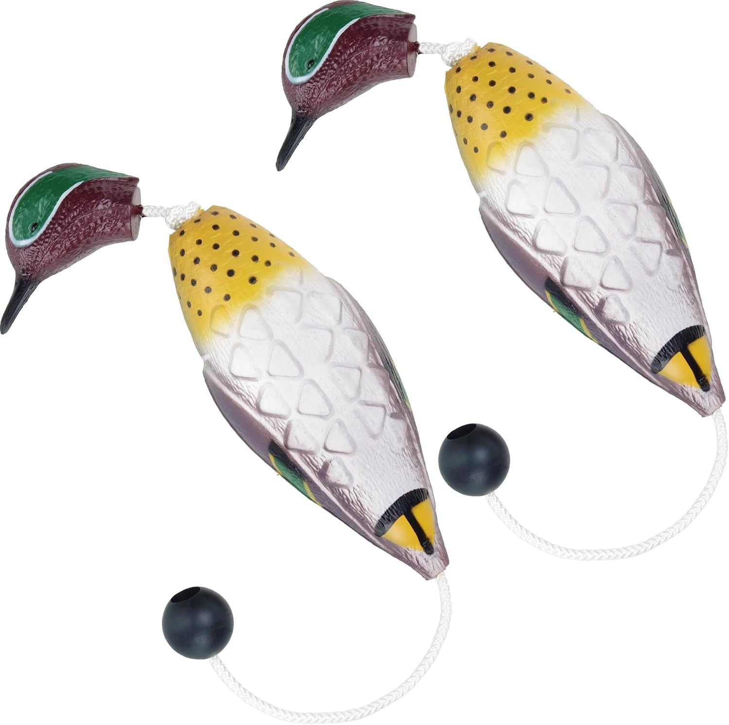 2 Pcs Mottled Mallard Mandarin Duck Dummy Bumper Toys for Hunting Retriever Dog