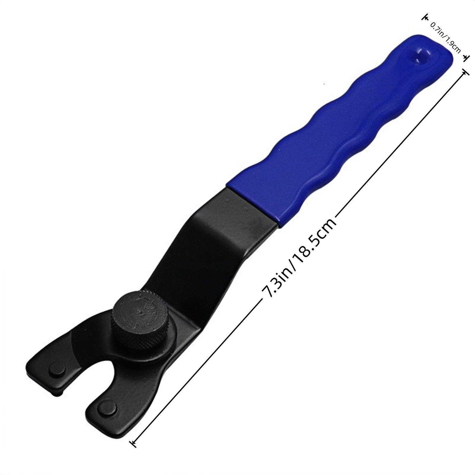All-Purpose Pin Spanner Tool Adjustable for Grinder Nut Removal Rubber Handle