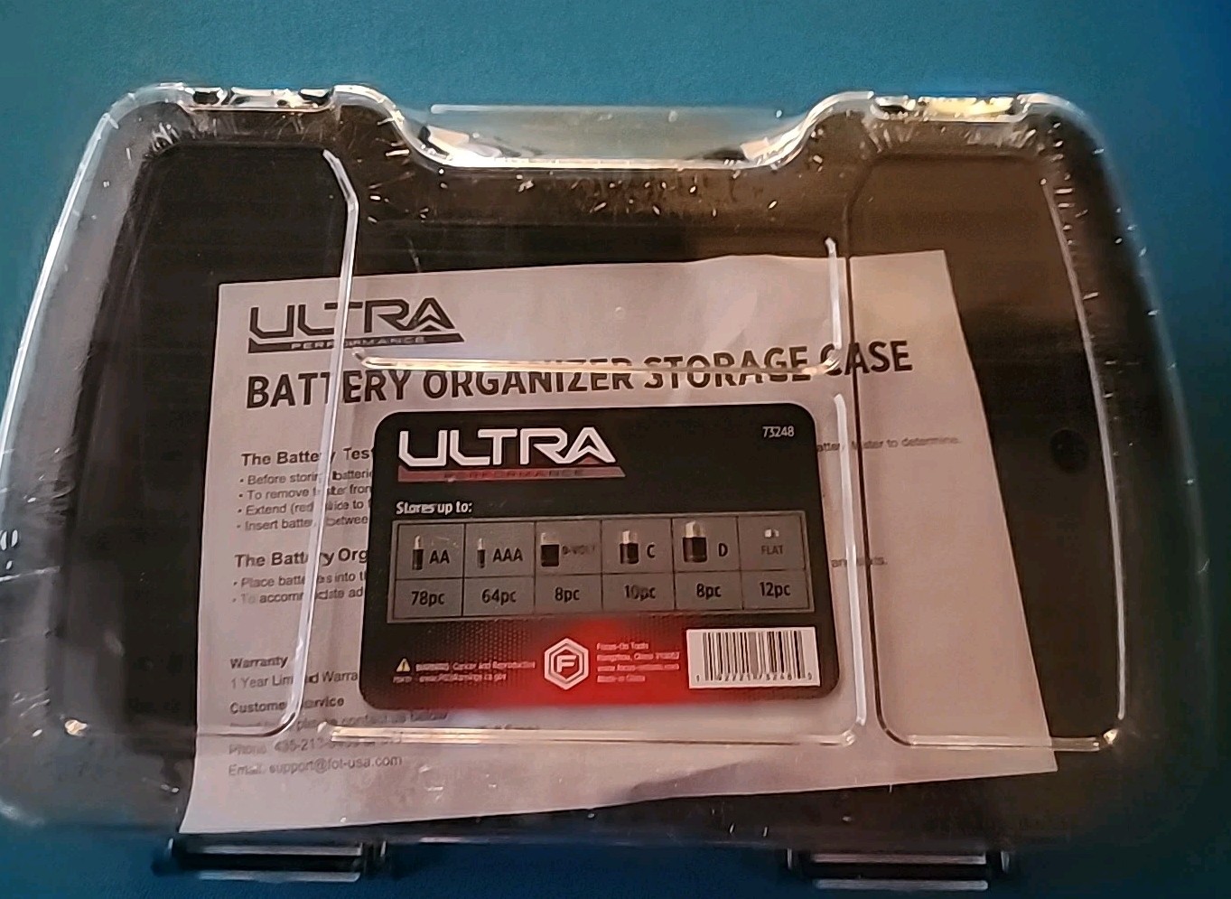ULTRA Performance Battery Organizer Storage Case w/ Battery Tester T13