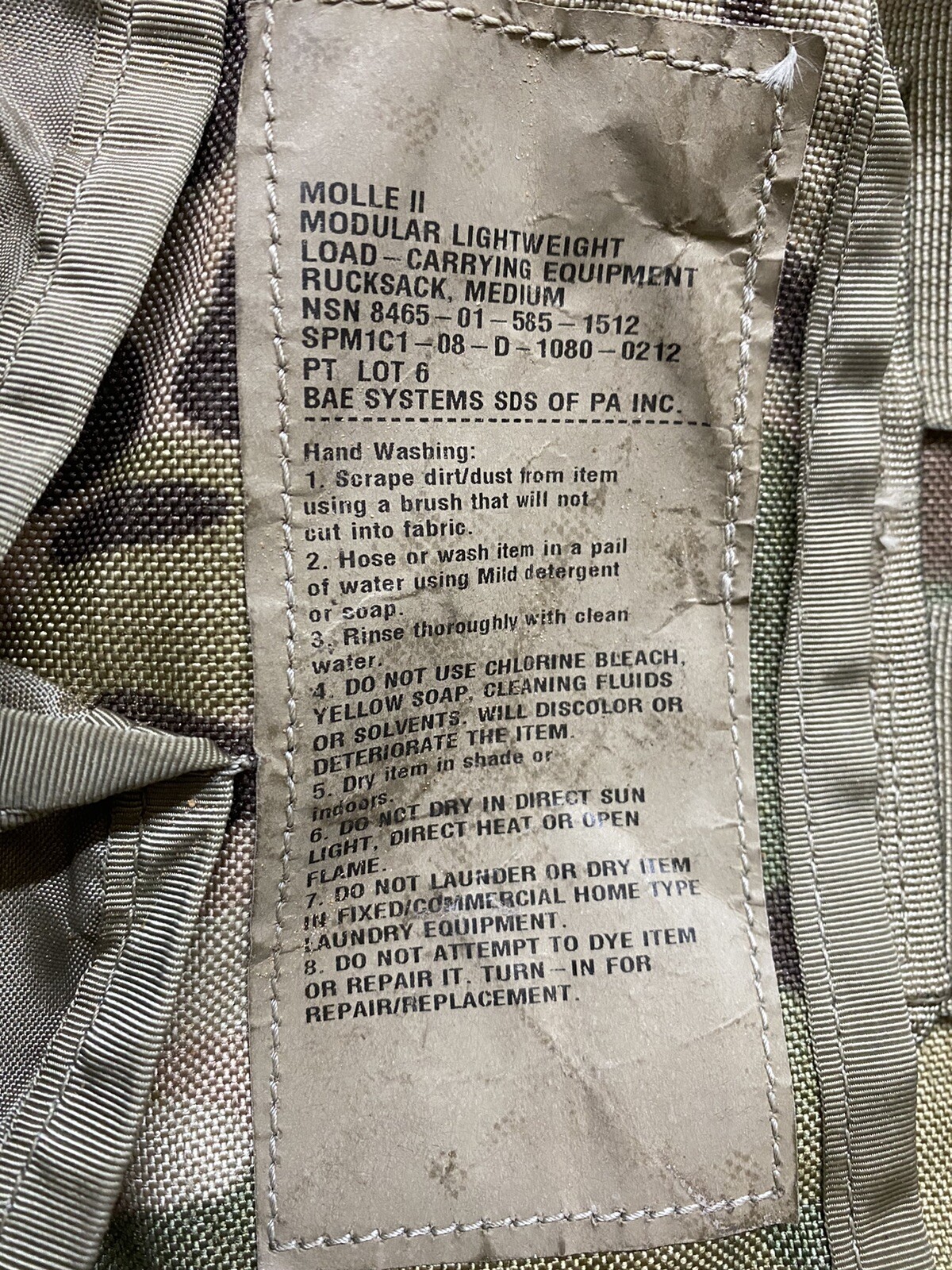 Ocp Scorpion Medium Molle II Backpack 3 Days Assault Pack 8465-01-585-1512