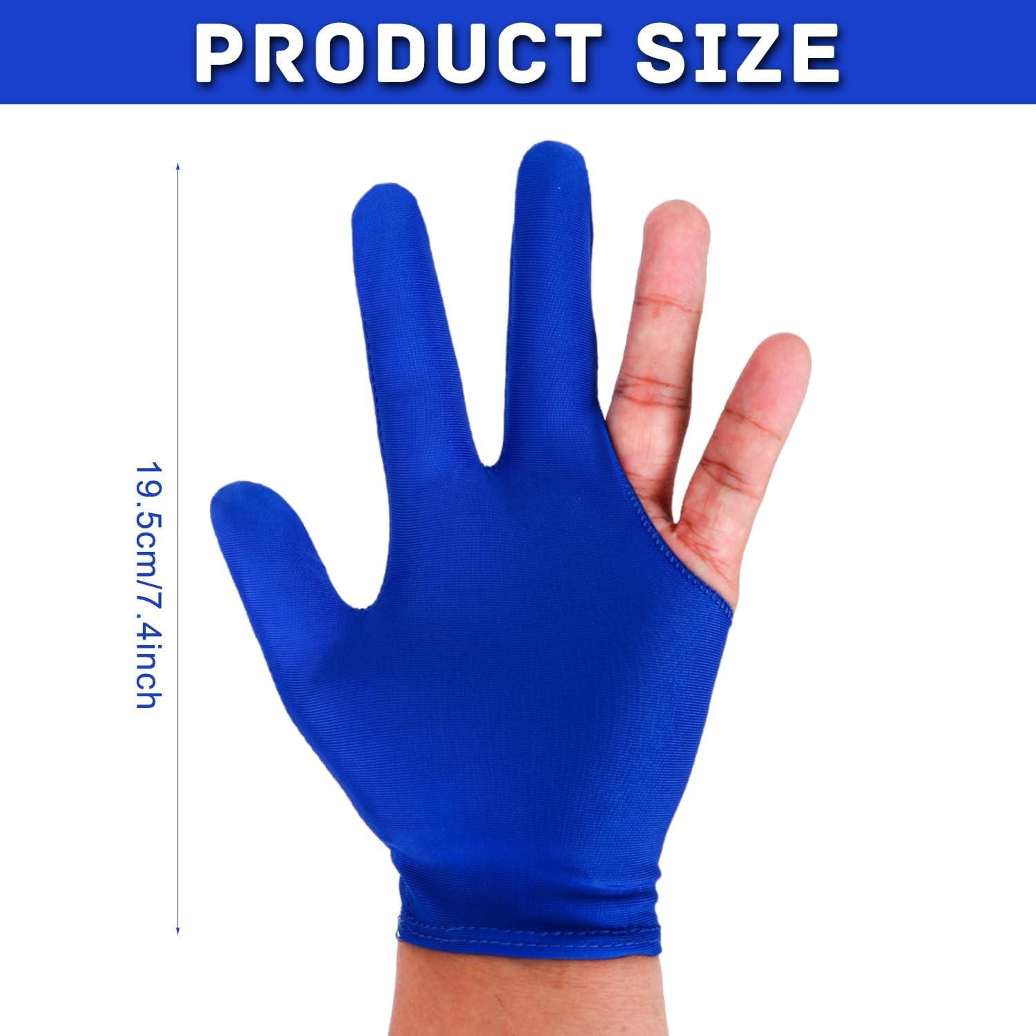 Billiards Glove 2 Pcs Three Finger Pool Glove Universal Cue Sports Gloves Breath