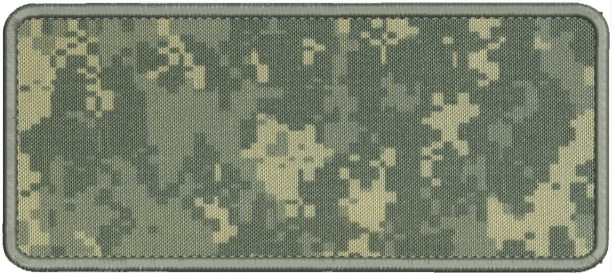Blank Embroidery Patch 4x10'' VELCR@ ON BACK GRAY ON ACU CAMO