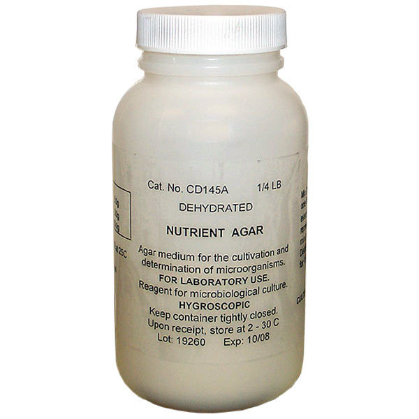 Nutrient Agar, 1/4 lb. Bacteria, culture media, microorganisms