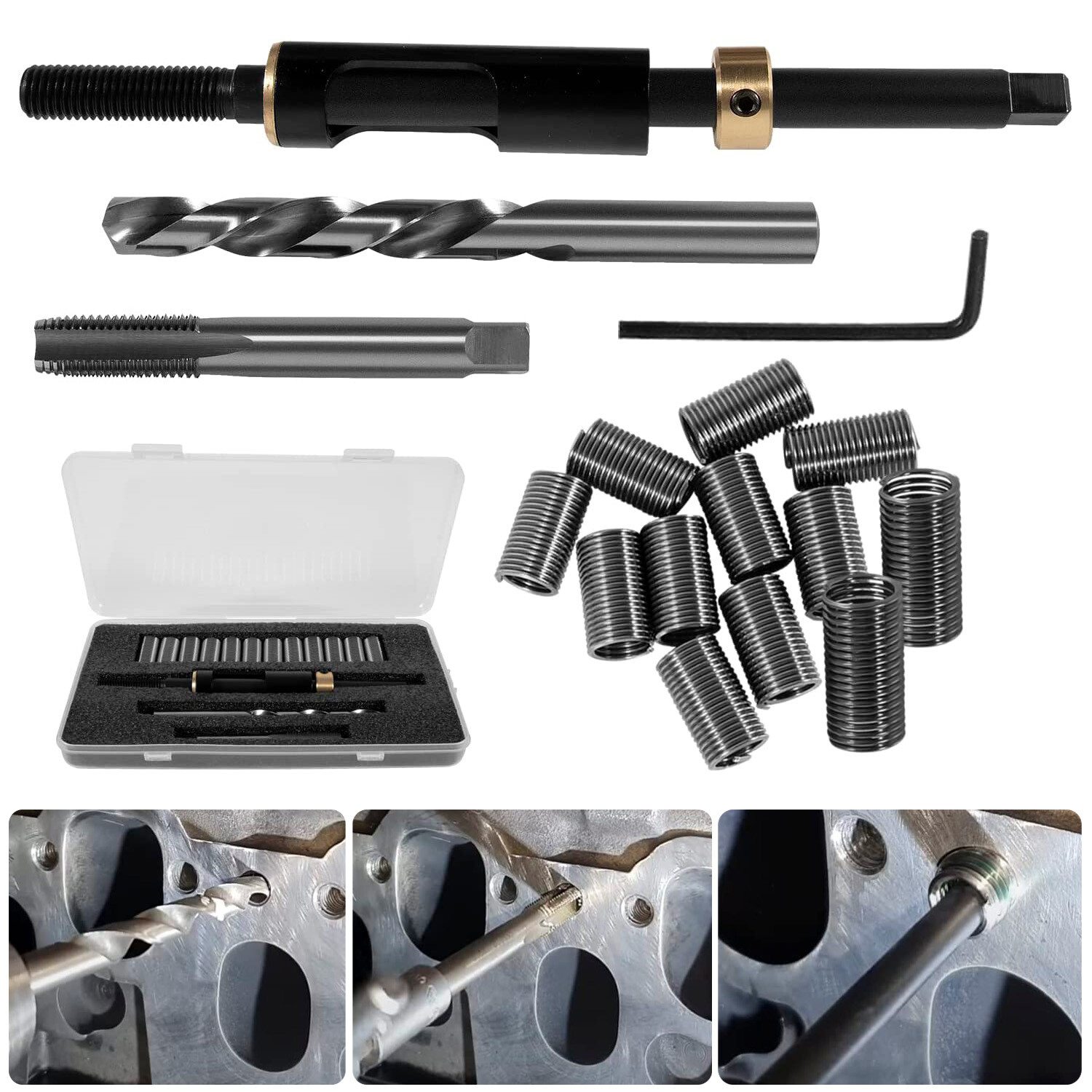 M11 x 1.5 Head Bolt Thread Repair Kit 35119S for Cadillac Honda Toyota Hyundai