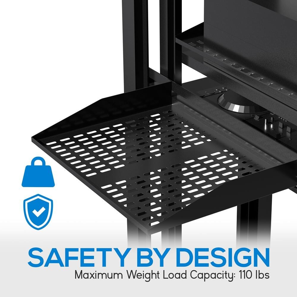Pyle 2U 19in Wall Mount Server Rack Shelves - Universal Device Mounting Tray