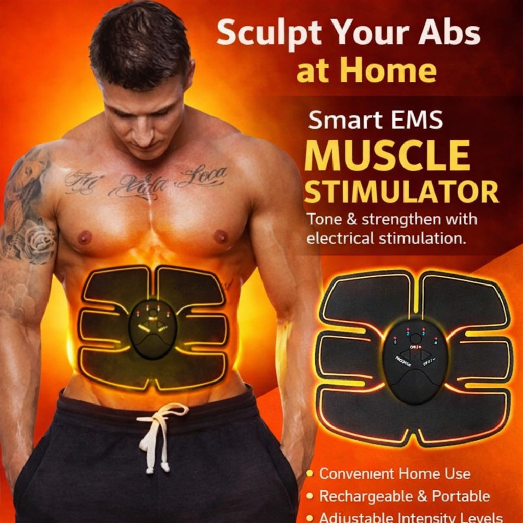 Smart EMS Abs Trainer Muscle Stimulator Home Body Toning Fitness