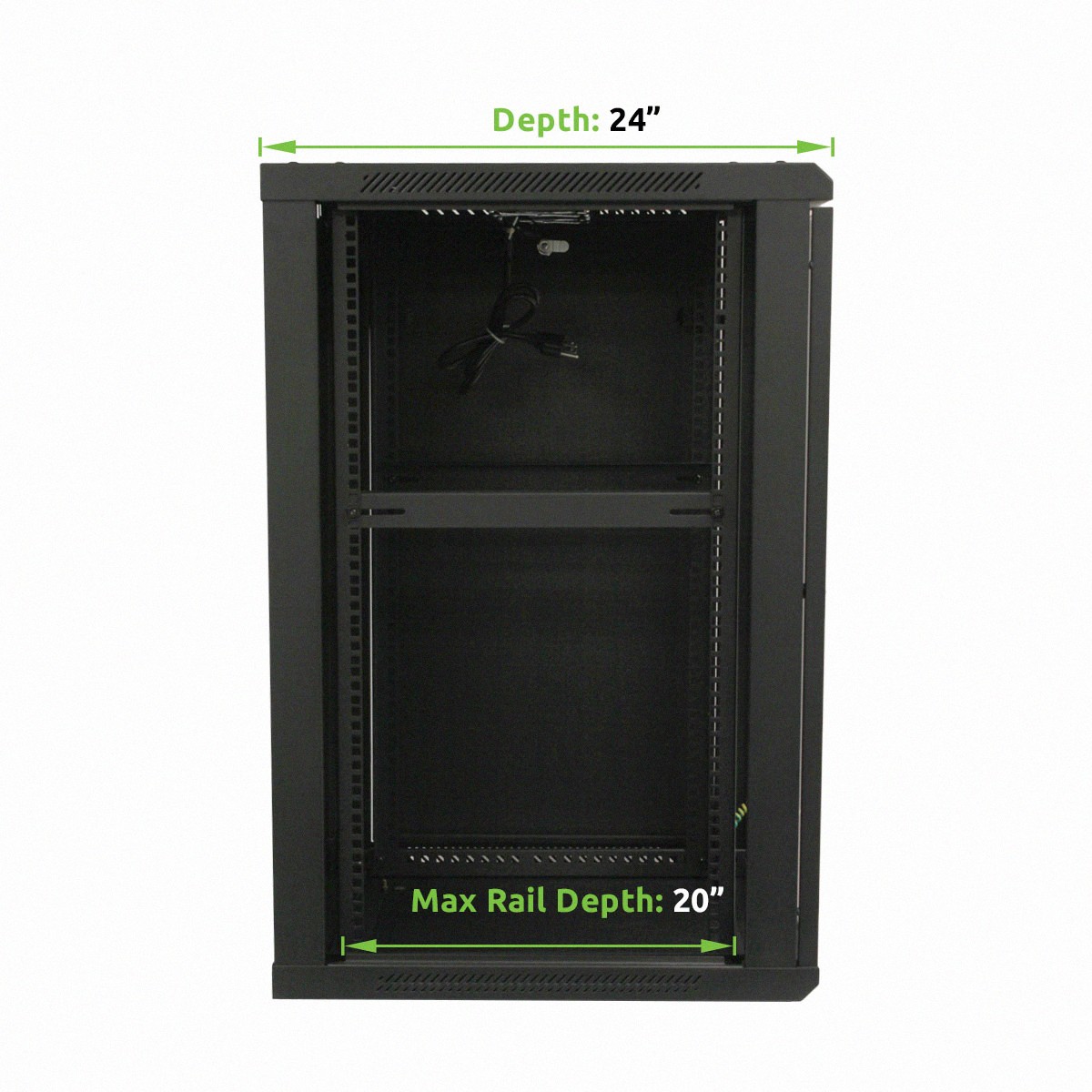 18U IT Wall Mount Network Server Data Cabinet Enclosure 24-inch Depth w/shelves