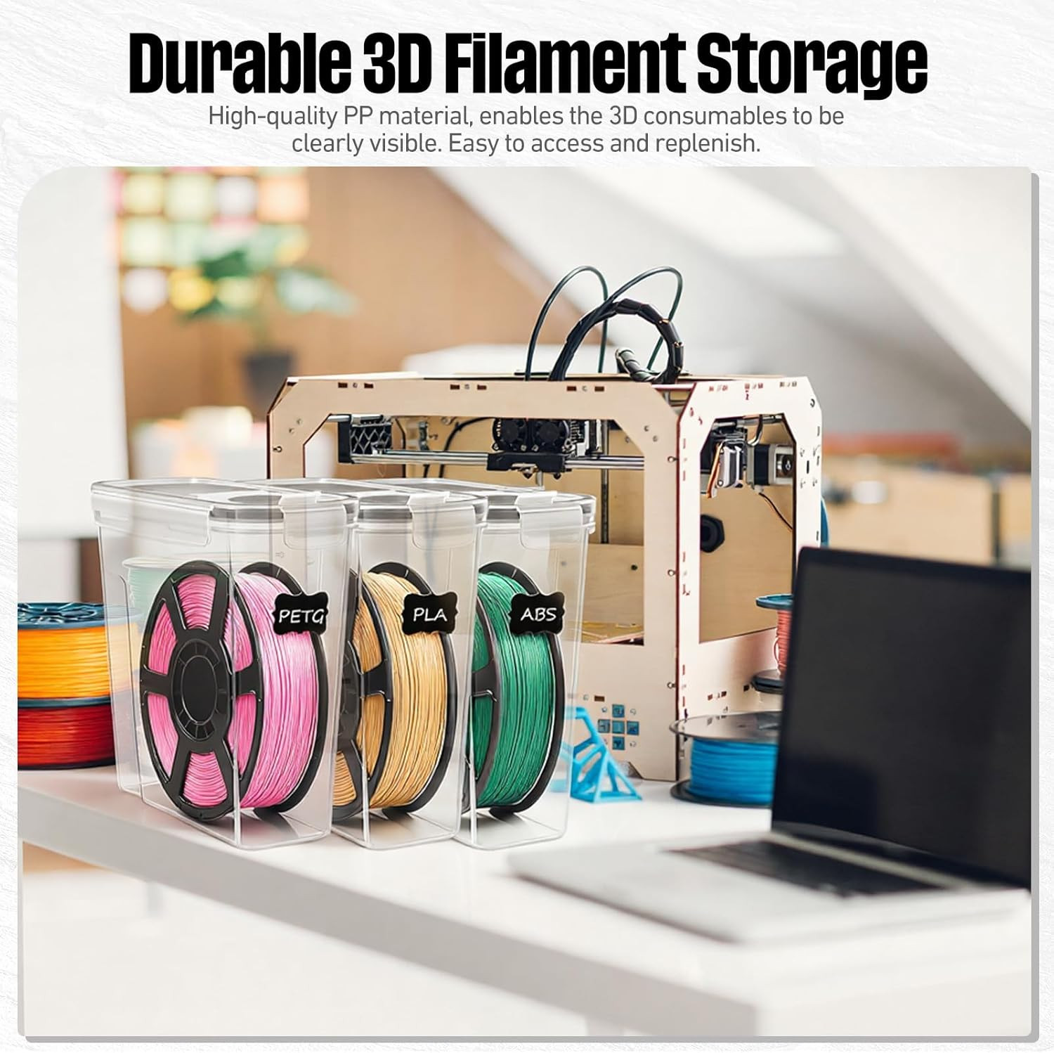 16 Pack 3D Printer Filament Storage Box - Portable Sealed Filament Container 4.0