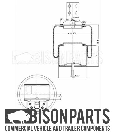 "FITS IVECO EUROCARGO FORWARD REAR AXLE AIR SPRING BAG ASSEMBLY DRIVER SIDE RH