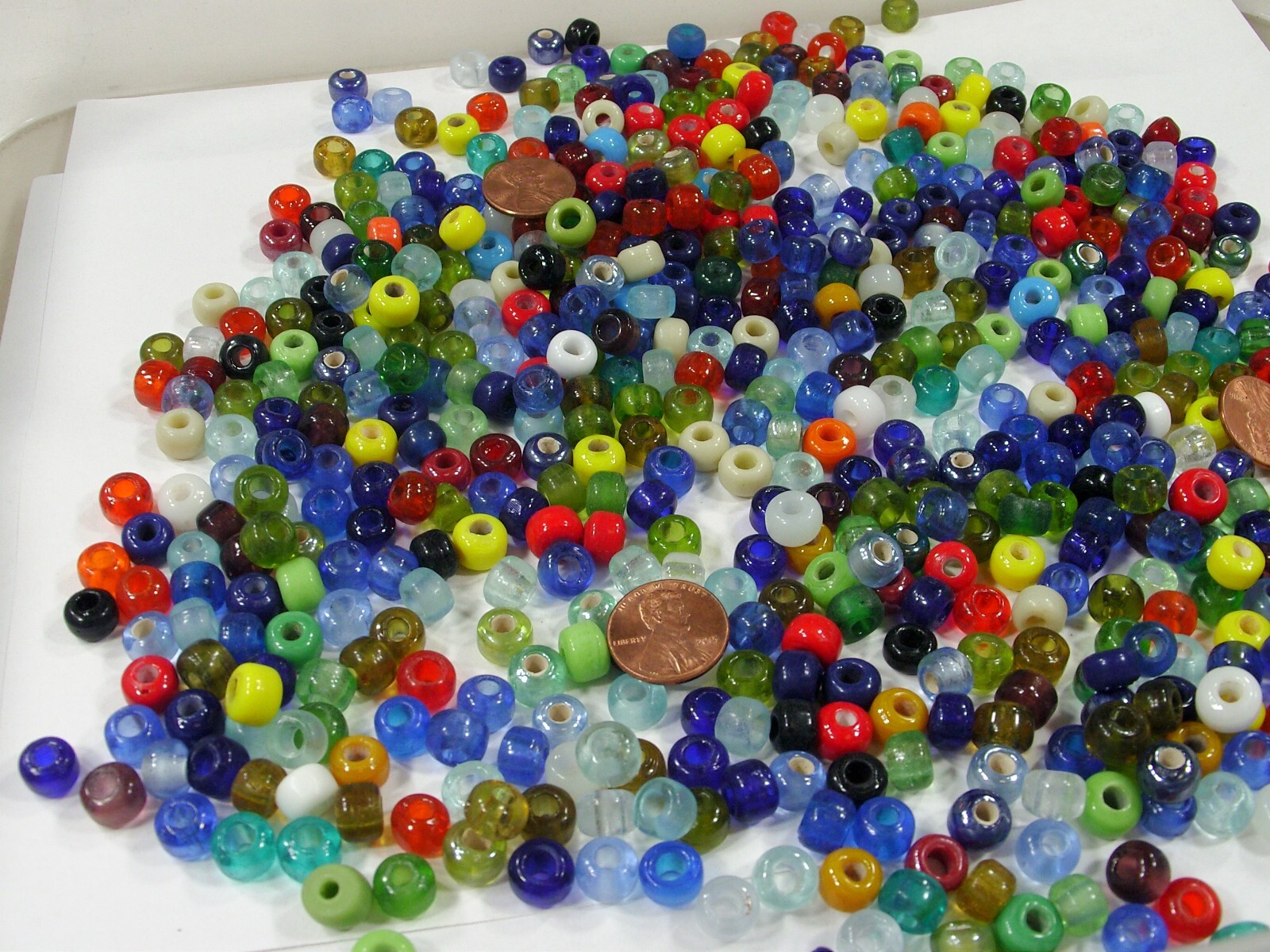 2 Pounds Luster (6mm x 9mm) India Handmade Glass Pony Beads (BNT-97B)⭐